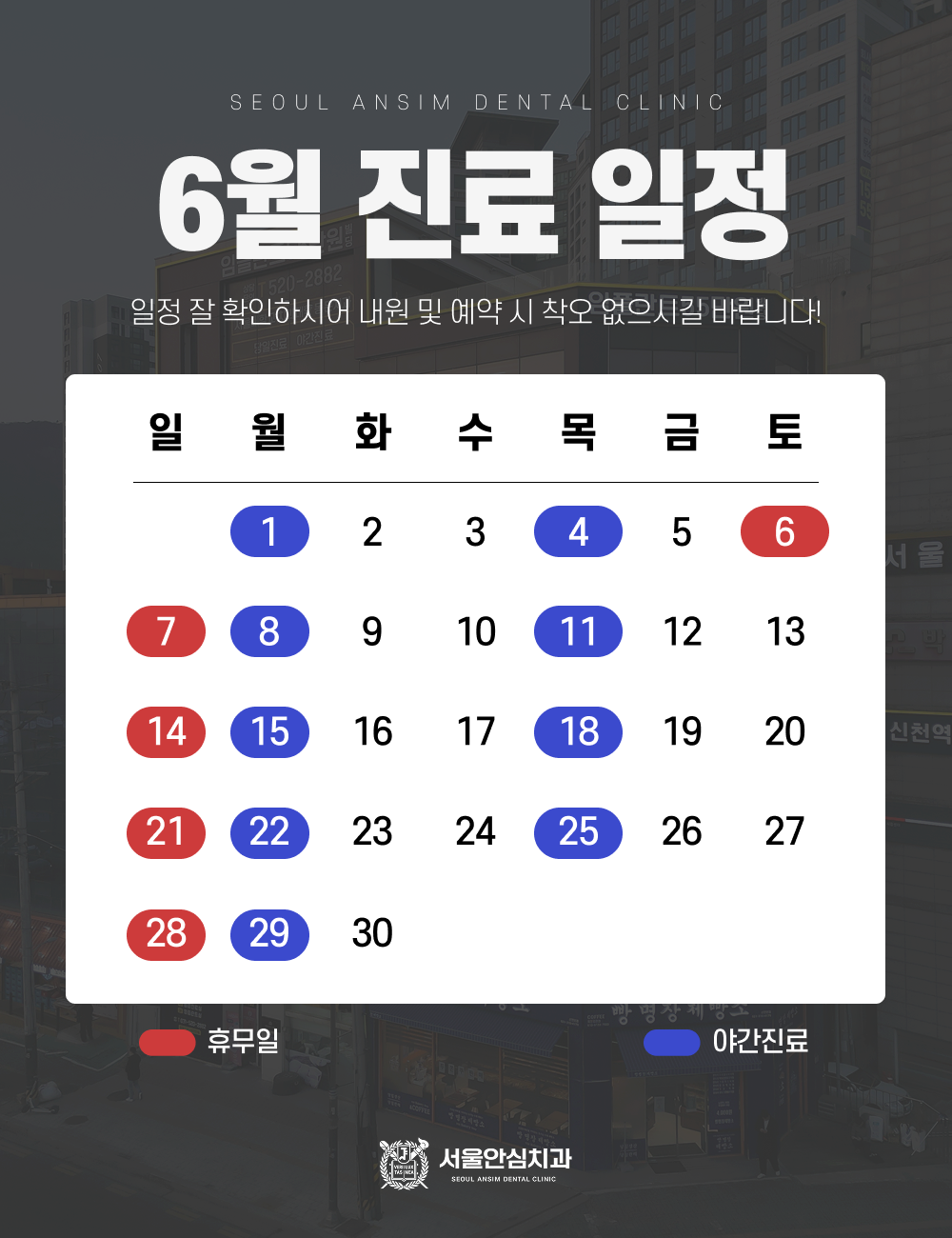 6월 진료 일정
